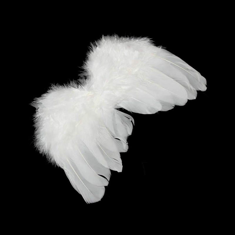 GSHLLO 5 Pcs Mini White Angel Feather Wings for Crafts Christmas Tree Decor Wedding Prop - Image 1
